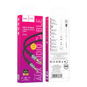 Кабель AUX HOCO UPA26 Jack3,5 - Jack3,5, M-M, 3х контактный, текстильный, 1,0м, черный