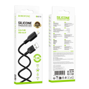 Кабель BOROFONE BX113 Lightning, 2,4A, силикон, 3,0м, чёрный