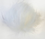 Помпон из искусственного меха (12 см) №33 белый с чёрными кончиками