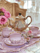 Картина по номерам 40х50 Чайный сервиз МСА1583