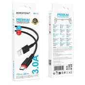Кабель BOROFONE BX110 Type-C, 3,0A, 1,0м, чёрный