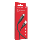 Кабель BOROFONE BX29 MicroUSB, 1,0м, 2,4А, тканевый, черный