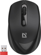 Мышь DEFENDER Vision MS-376, беспроводная, USB+BT, 1600dpi, 4 кнопки, чёрная