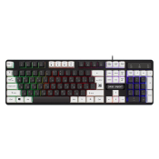 Клавиатура DEFENDER Dark Knight GK-077, USB, игровая, мультимедийная, с подсветкой, чёрно-белая