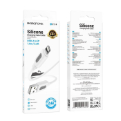 Кабель BOROFONE BX114 Lightning, 2,4A, силикон, 1,0м, белый