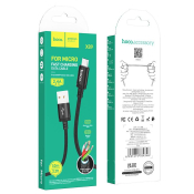 Кабель HOCO X89 MicroUSB, 1,0м, текстильный, чёрный