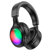 Наушники HOCO W48 Bluetooth 5.3, беспроводные, полноразмерные, с микрофоном, с подсветкой, чёрные