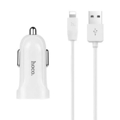 АЗУ HOCO  Z2A 2 USB, 2,4A, с кабелем Lightning, белый