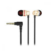 Наушники PERFEO Iron внутриканальные, металл, тканевый провод, золото