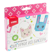 Бис-102 Фигурки из бисера Брелоки "Котенок, зайчонок"