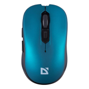 Мышь DEFENDER Gassa MM-105, беспроводная, USB, 1600dpi, бесшумная, 6 кнопок, бирюзовая