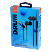 Наушники PERFEO Drum внутриканальные, с микрофоном, чёрные