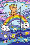 Ркн-095 Картина по номерам Lori для малышей Волшебные истории 20х28,5 "Радужный кот"