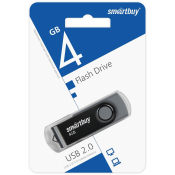 Флеш-карта SMARTBUY  4GB Twist, USB 2.0, черная