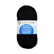 Кроссбред Бразилии (50% меринос + 50% акрил) 100гр. 500м №002 чёрный