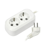 Сетевой удлинитель SMARTBUY 2 розетки, 16A,  2,0м, белый, с заземлением