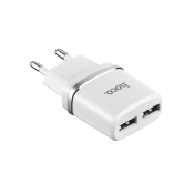 Адаптер HOCO  C12 2 USB, 2,4A, белый