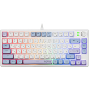 Клавиатура DEFENDER Novis GK-318, игровая, мультимедийная, с подсветкой, мини, бело-голубая
