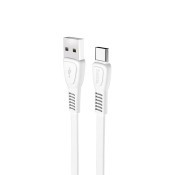 Кабель HOCO X40 Type-C, 3,0A, 1,0м, плоский, белый