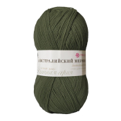 Австралийский меринос (95% меринос + 5% высокообъёмный акрил) 100гр. 400м №423 болото