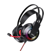 Наушники HOCO W105 полноразмерные, с микрофоном, игровые, с подсветкой, красные