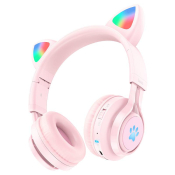 Наушники HOCO W39 CAT Bluetooth, беспроводные, полноразмерные, розовые