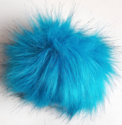 Помпон из искусственного меха (12 см) №45 темная бирюза