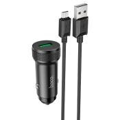 АЗУ HOCO Z49A 1 USB, 3,0A, с кабелем MicroUSB, QC3.0, 18W, чёрный