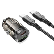 АЗУ BOROFONE BZ29A 1 USB + Type-C, 3,0A, с кабелем Type-C-Type-C, QC3.0, PD36W, чёрный