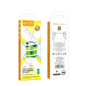 Кабель HOCO X83 Type-C - Type-C, PD60W, 3,0A, 1,0м, текстильный, белый