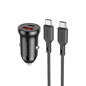 АЗУ BOROFONE BZ18A 1 USB + Type-C, 3,0A, с кабелем Type-C-Type-C, QC3.0, PD20W, чёрный