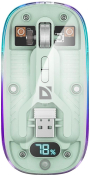 Мышь DEFENDER Ixes MM-999, беспроводная, USB+BT, 5600dpi, с подсветкой, зелёно-прозрачная