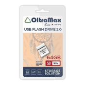 Флеш-карта OLTRAMAX 64GB 50, Mini, USB 2.0, белая