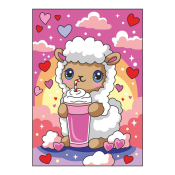 Ркн-131 Картина по номерам Lori для малышей 20х30 "Милая овечка"