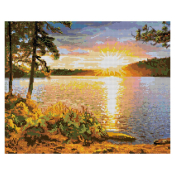 АМ-141 Алмазная мозаика Lori 40х50 "Закат над озером"