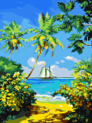 Кпн-011 Картина по номерам Lori 28,5х38 "Теплый берег"
