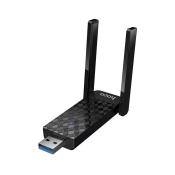 Wi-Fi Адаптер HOCO HI34, USB, 2.4ГГц / 5ГГц, 600 Мбит/с, 2 антенны, для компьютера, чёрный