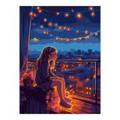 Кпн-292 Картина по номерам Lori 28,5х38 "В огнях ночного города"