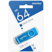 Флеш-карта SMARTBUY 64GB Twist, USB 2.0, синяя