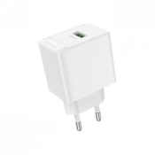 Адаптер BOROFONE BAS12A USB, 3,0A, 18W, QC3.0, белый