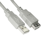 Кабель 5BITES USB - USB, M-F, 1,0м, серый (UC5011-010C)