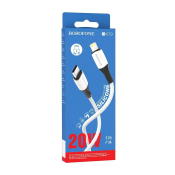 Кабель BOROFONE BX79 Type-C - Lightning, PD20W, 3,0A, 1,0м, силикон, белый