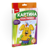 ПзПл-001 Картина из пластилина "Щенок-рыболов"