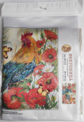 Вышивка на искусственном шелке "Петух в маках" ББ-510 (20*30см)