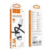 Кабель HOCO X110 Lightning, 1,0м, нейлон, чёрный