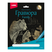 Гр-644 Гравюра Family "Медведи" (золото)