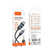 Кабель HOCO X118 Type-C - Type-C, 1,0м, PD60W, 3,0A, дисплей, нейлон, чёрный