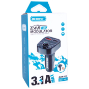 Автомобильный FM-модулятор X8 MP3 (Bluetooth, 2 USB, Micro SD, дисплей, пульт), чёрный
