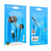 Наушники BOROFONE BM77 Type-C, внутриканальные, с микрофоном, черные (пакет)