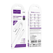 Кабель HOCO X120 Type-C - Type-C, PD60W, 1,0м, белый